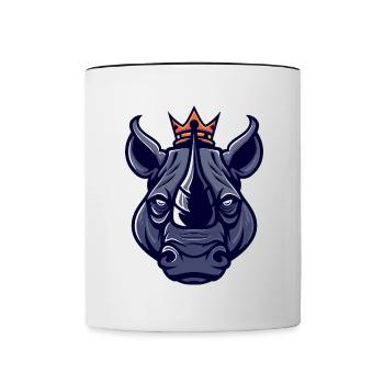 Couronne de rhinocéros - Mug contrasté - blanc/noir - Devant