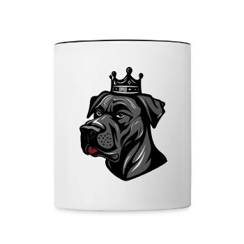 Couronne de chien Dogue Allemand - Mug contrasté - blanc/noir - Devant