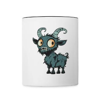 Chèvre de montagne Halloween Zombie - Mug contrasté - blanc/noir - Devant