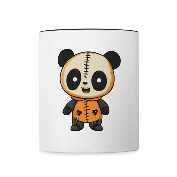 Panda Halloween Zombie - Tasse zweifarbig - Weiß/Schwarz - Vorne