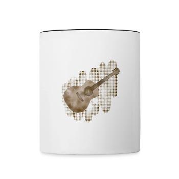 Gitarre Akustikgitarre - Tasse zweifarbig - Weiß/Schwarz - Vorne