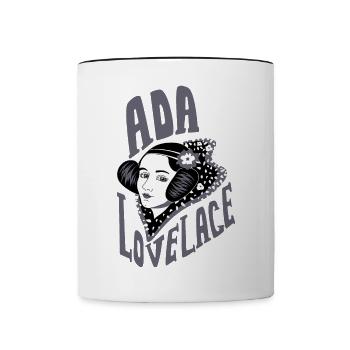 Ada Lovelace Grau - Inspirational Mathematician - Contrasting Mug - white/black - Front