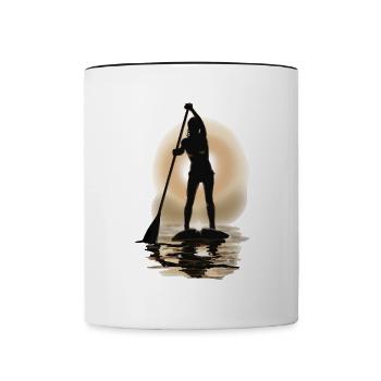 paddle boarding - Tasse zweifarbig - Weiß/Schwarz - Vorne