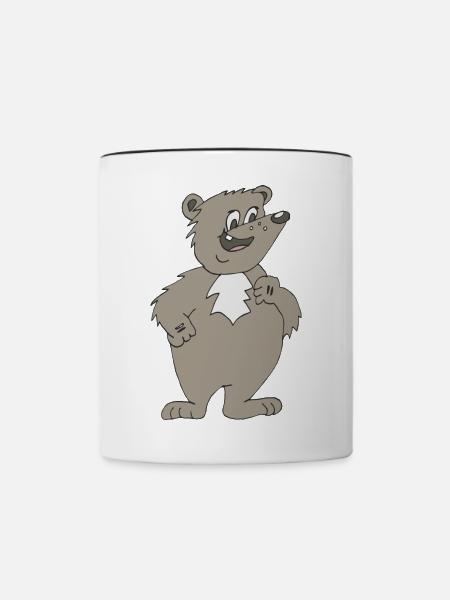 bär comcistyle - Tasse zweifarbig - Weiß/Schwarz