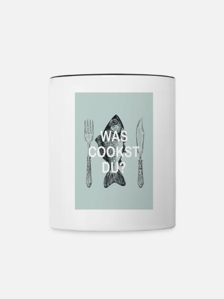 was cookst du? - Tasse zweifarbig - Weiß/Schwarz