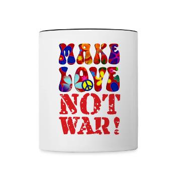PEACE Message - MAKE LOVE NOT WAR 3 - Contrasting Mug - white/black - Front