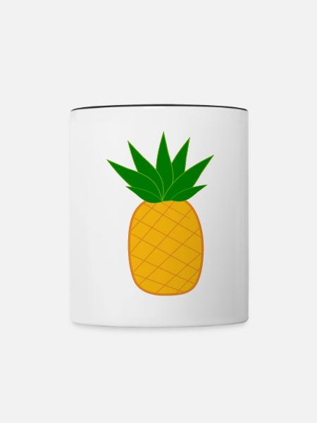 Ananas minimal Geschenk  - Tasse zweifarbig - Weiß/Schwarz