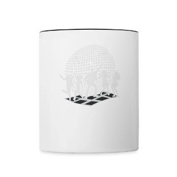 Retro Groovy Disco Ball Party Vintage Club Lifes - Contrasting Mug - white/black - Front