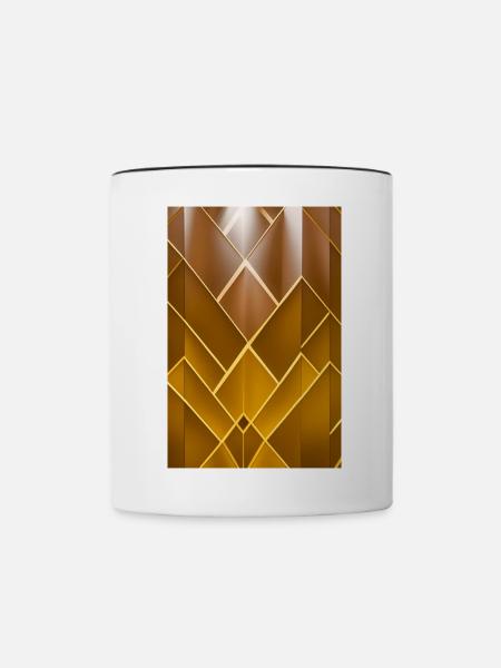Goldenes Muster - Tasse zweifarbig - Weiß/Schwarz
