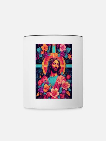 Jesus Christus - Tasse zweifarbig - Weiß/Schwarz