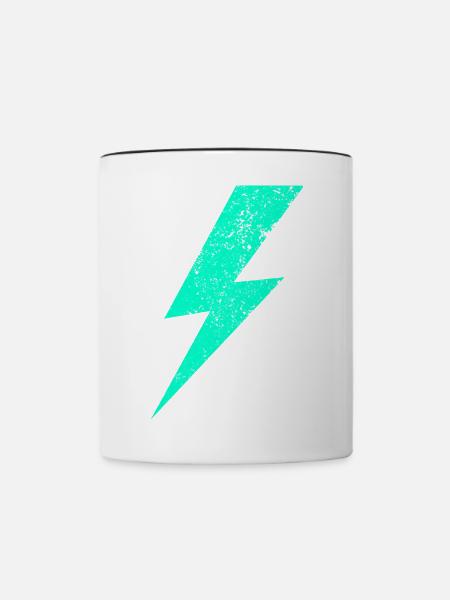 Elektrischer Blitz in Pastell - Tasse zweifarbig - Weiß/Schwarz