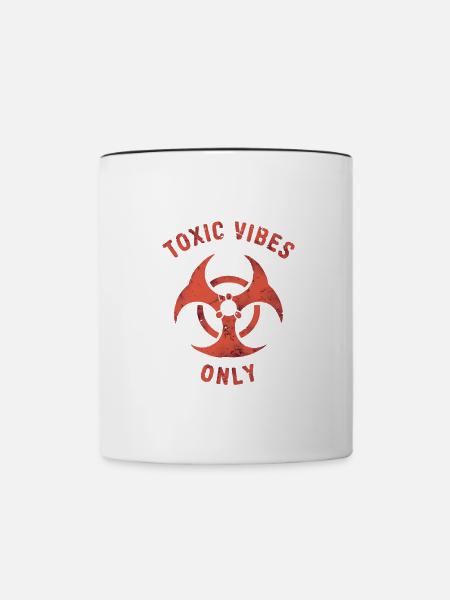 Toxic Vibes Only - Tasse zweifarbig - Weiß/Schwarz