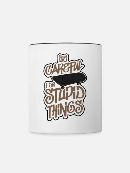 Skateboarder Witz - Tasse zweifarbig - Weiß/Schwarz