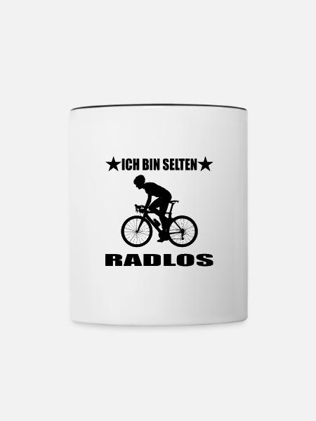 Fahrrad - Tasse zweifarbig - Weiß/Schwarz