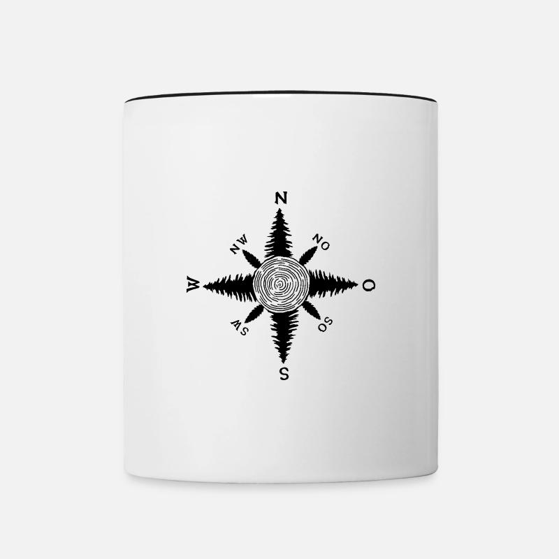 Schwarzwald-Kompass - Tasse zweifarbig - Weiß/Schwarz