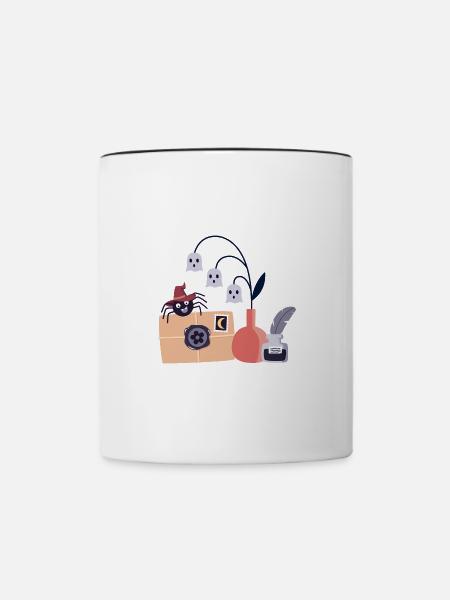 Stillleben Halloween - Tasse zweifarbig - Weiß/Schwarz