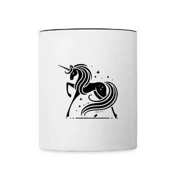 Sophisticated Version of the Stick Figure Unicorn - Contrasting Mug - white/black - Front