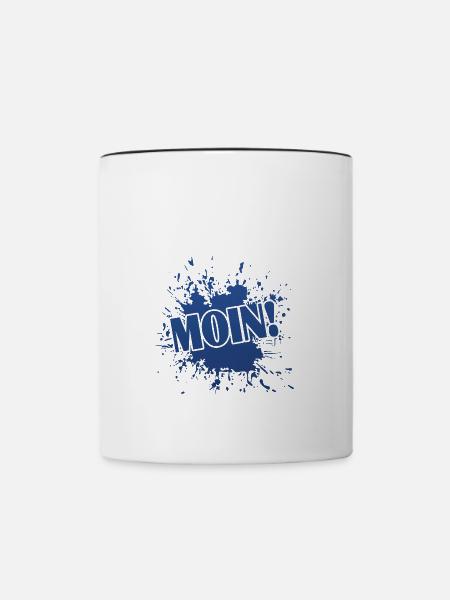 Moin - Tasse zweifarbig - Weiß/Schwarz