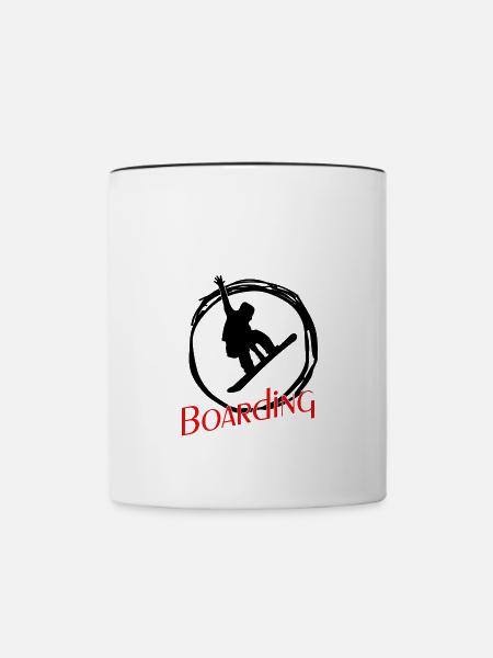 Boarding Snowboarding - Tasse zweifarbig - Weiß/Schwarz