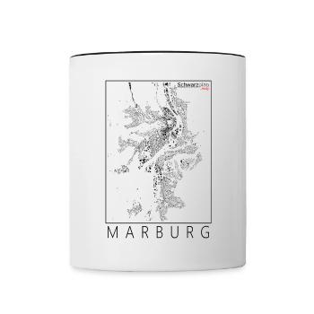 Schwarzplan Marburg Figureground Diagram - Contrasting Mug - white/black - Front