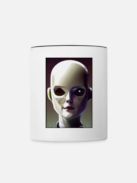 Roboter Zukunft Technik Wissenschaft Android - Tasse zweifarbig - Weiß/Schwarz