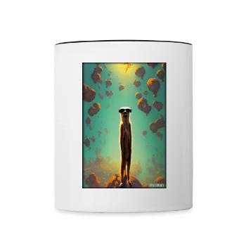 Suricates Zoo Animaux Nature Faune Surikate Zoo - Mug contrasté - blanc/noir - Devant
