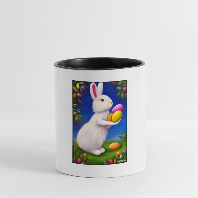 Rabbit Easter Easter Pet Easter Holiday Contrasting Mug