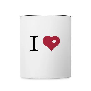 i love - Mug contrasté - blanc/noir - Devant
