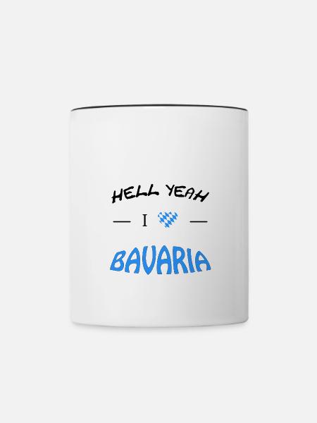 Hell Yeah i love Bavaria - Tasse zweifarbig - Weiß/Schwarz