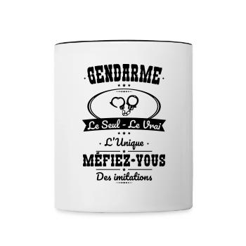 Gendarme - Le Seul - Le Vrai - L'Unique - Mug contrasté - blanc/noir - Devant