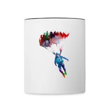 Paratrooper sport art #paratrooper - Contrasting Mug - white/black - Front