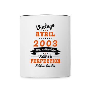 Anniversary 20 years - Vintage - April 2003 - Contrasting Mug - white/black - Front