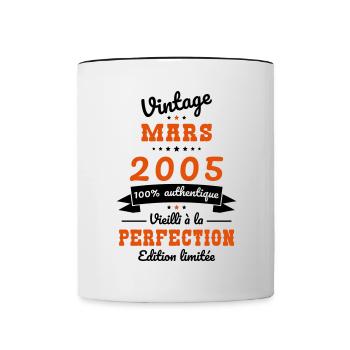 20 Year Anniversary - Vintage - March 2005 - Contrasting Mug - white/black - Front