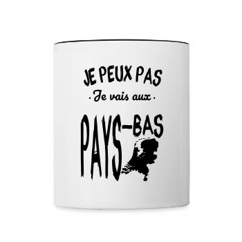 Je peux pas je vais aux Pays-Bas - Mug contrasté - blanc/noir - Devant