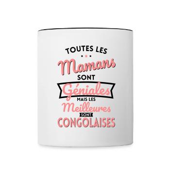 Mamans géniales les meilleures sont Congolaises - Mug contrasté - blanc/noir - Devant