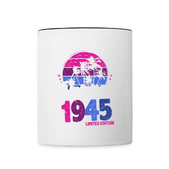 1945 Anniversaire Né En 1945 Rétro Vintage - Mug contrasté - blanc/noir - Devant