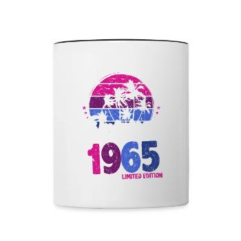 1965 Birthday Born In 1965 Retro Vintage - Contrasting Mug - white/black - Front
