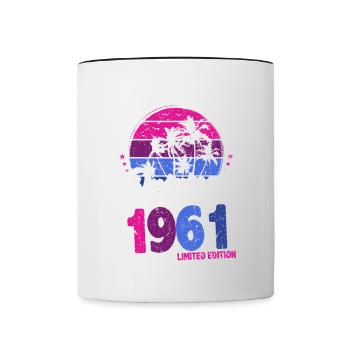 1961 Vintage anniversaire rétro Vintage cadeau - Mug contrasté - blanc/noir - Devant