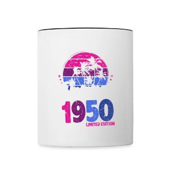 Anniversaire des années 1950 né dans les années 1950 rétro Vintage - Mug contrasté - blanc/noir - Devant