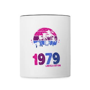 1979 Birthday Born In 1979 Retro Vintage - Contrasting Mug - white/black - Front