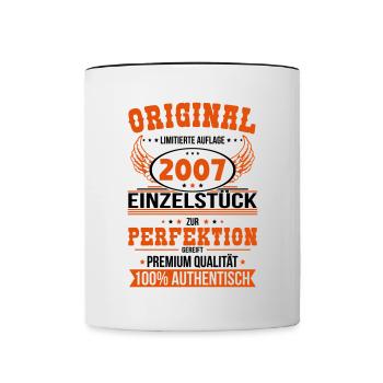 18th Birthday - Original 2007 Unique Piece - Contrasting Mug - white/black - Front