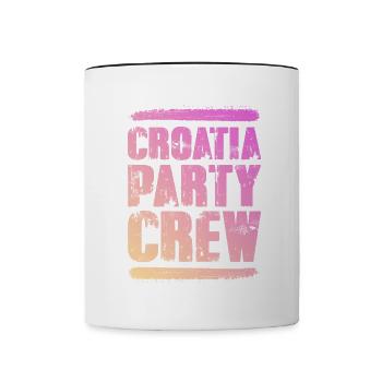 Croatia Party Crew Colorful - Contrasting Mug - white/black - Front