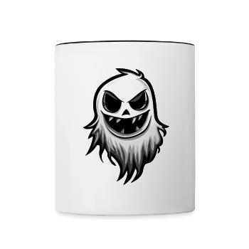 Geist Halloween Comic - Tasse zweifarbig - Weiß/Schwarz - Vorne