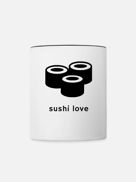 Sushi - Tasse zweifarbig - Weiß/Schwarz