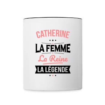 Catherine - La Femme - La Reine - La Légende - Mug contrasté - blanc/noir - Devant