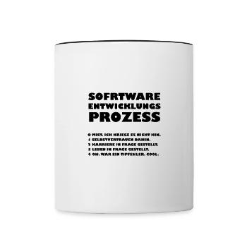 Software-Entwicklungsprozess - Tasse zweifarbig - Weiß/Schwarz - Vorne