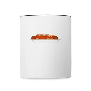 Pasta Lover Ironisches Zitat Spaghetti Completti - Tasse zweifarbig - Weiß/Schwarz - Vorne