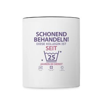 25 jähriges Jahre Dienstjubiläum firmenjubiläum - Tasse zweifarbig - Weiß/Schwarz - Vorne