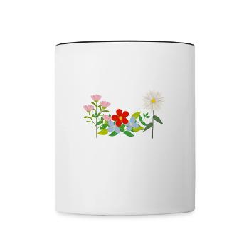 Mädchen mag Blumen Gärtner Natur Florist - Tasse zweifarbig - Weiß/Schwarz - Vorne