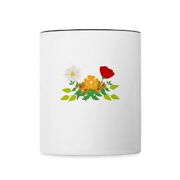 Lustiges Sprichwort „Meister der Blumen“, - Tasse zweifarbig - Weiß/Schwarz - Vorne